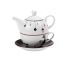 Kočky a rybičky - porcelánový tea for one