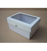 Dárková krabička s průhledem obdélník 19x14,5x10 cm, bílá