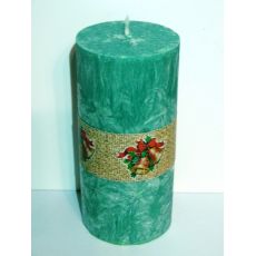 Vánoční svíčka válec ZELENÁ - palmový vosk