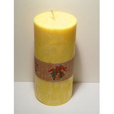 Vánoční svíčka válec ŽLUTÁ - palmový vosk